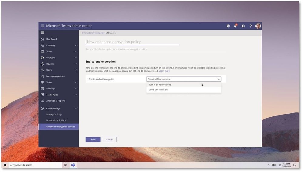 thumbnail image 1 of blog post titled 
	
	
	 
	
	
	
				
		
			
				
						
							Use end-to-end encryption for one-to-one Microsoft Teams calls
							
						
					
			
		
	
			
	
	
	
	
	
