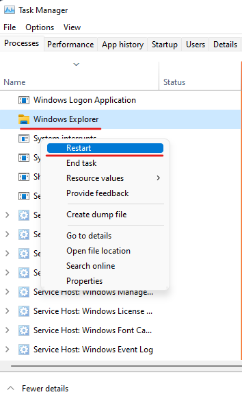 Disabling Show More Options from the Windows 11, Restart Windows Explorer