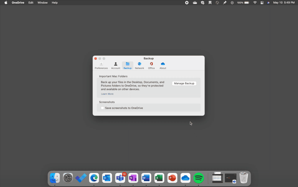 Known Folder Move in OneDrive per macOS