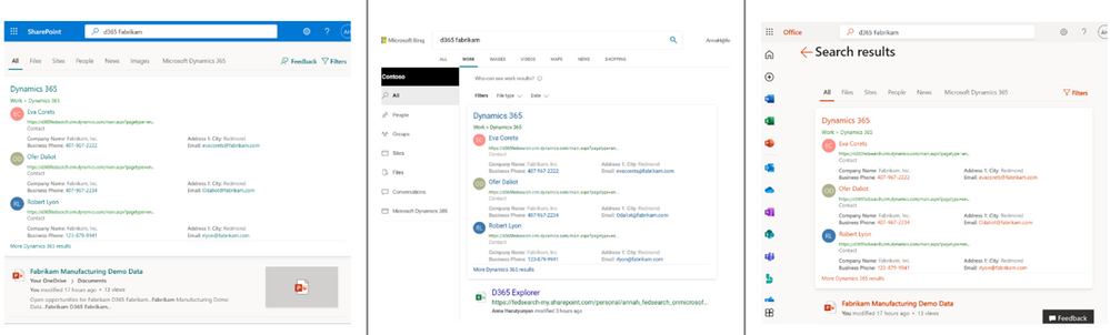 Dynamics 365 answers in Microsoft Search