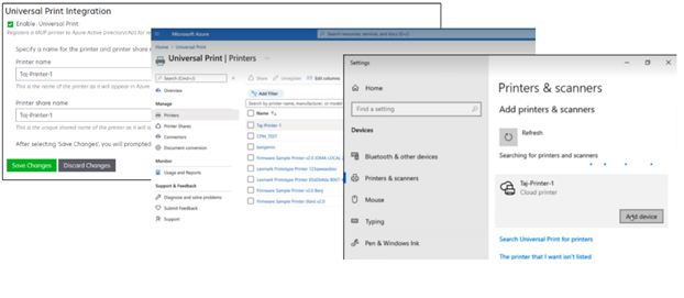 Enabling Universal Print within Cloud Print Management and enabling the virtual queue for print submission