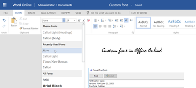 Custom fonts in Office online - Microsoft Community Hub