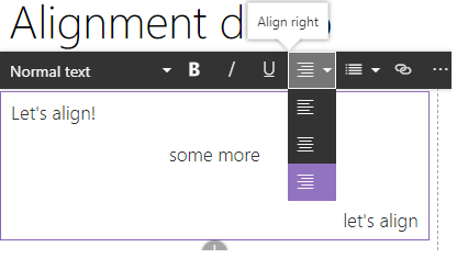 Aligment options