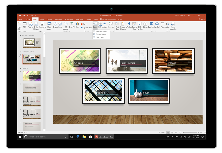 Make more dynamic and exciting presentations with PowerPoint Zoom