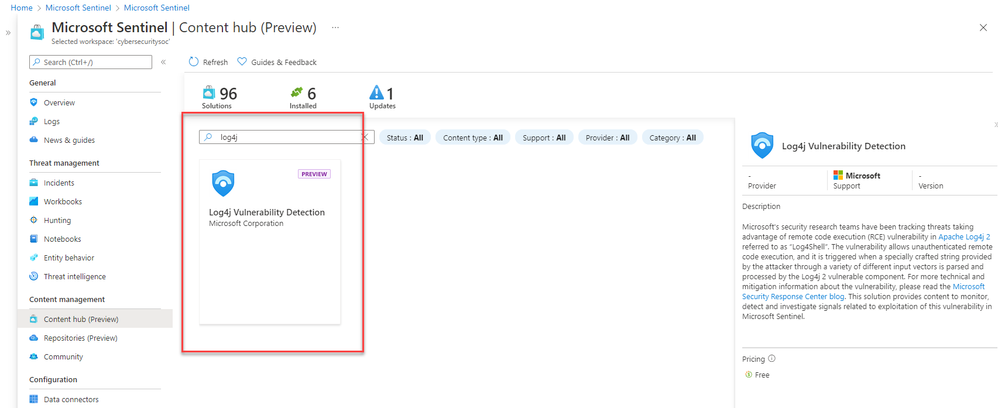 Detecting Apache Log4j vulnerabilities with Microsoft Sentinel 