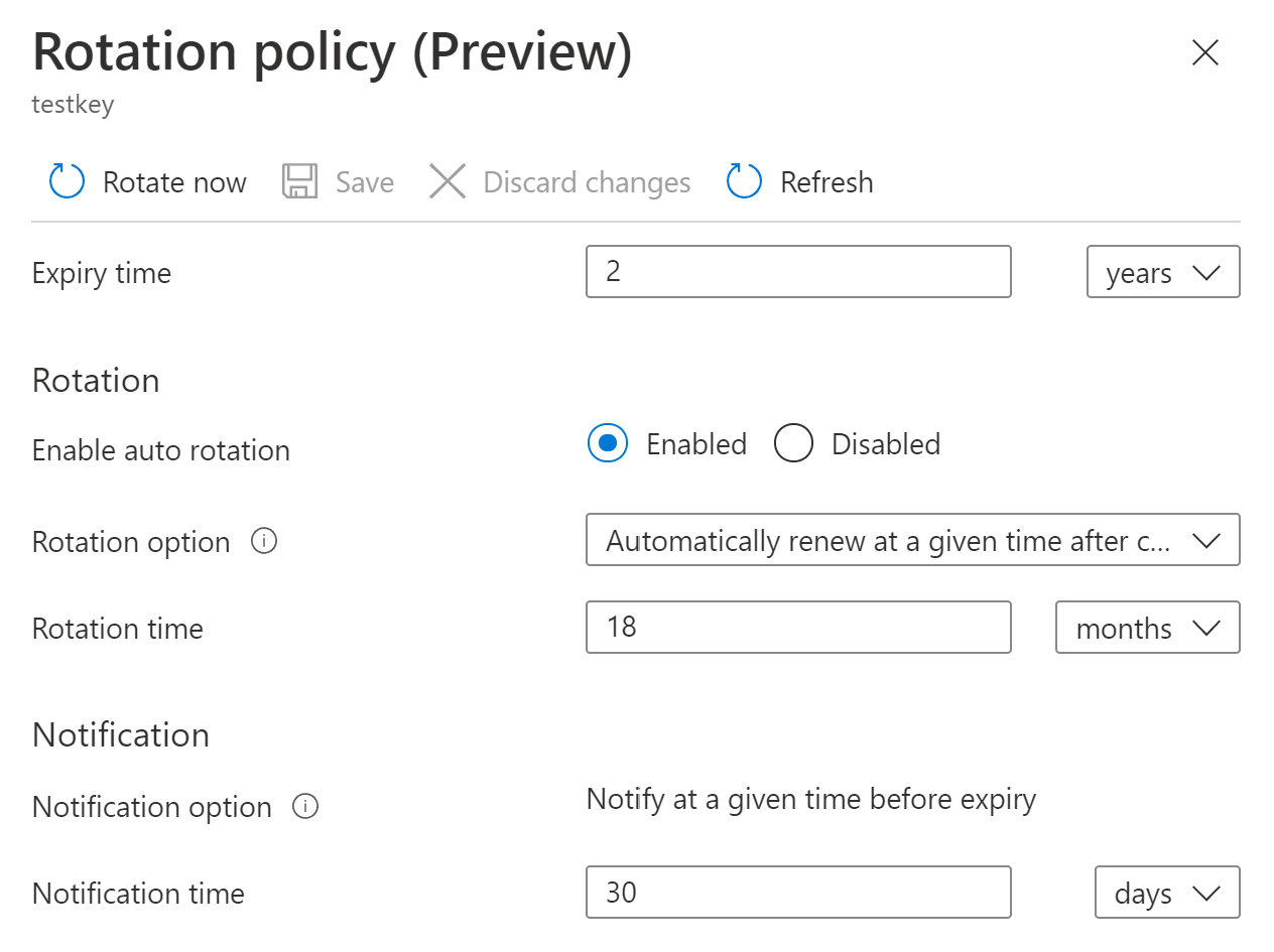 Enabling automatic key rotation (preview) in Azure Key Vault