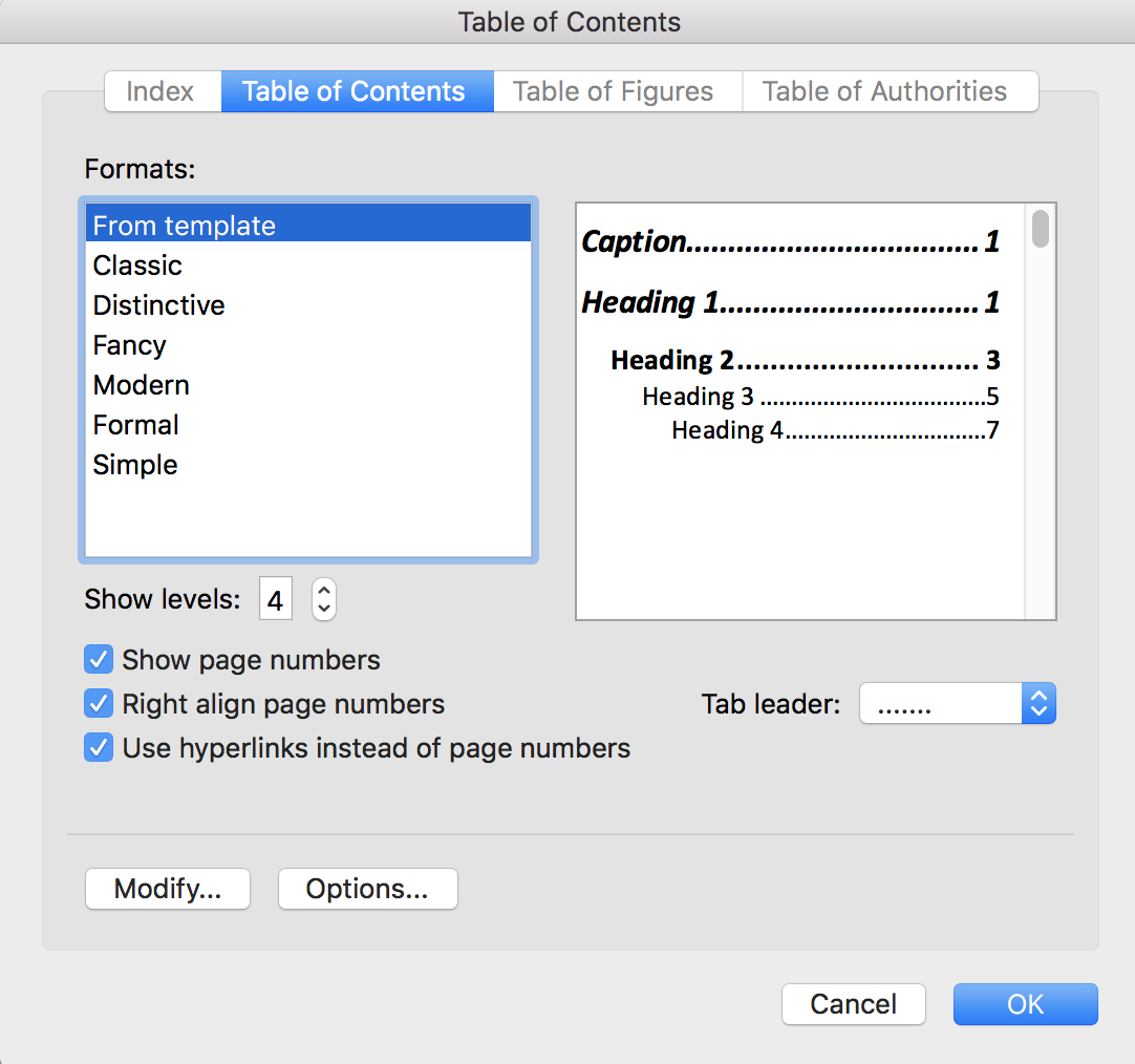 Table of Contents in Word displays captions - Microsoft Community Hub