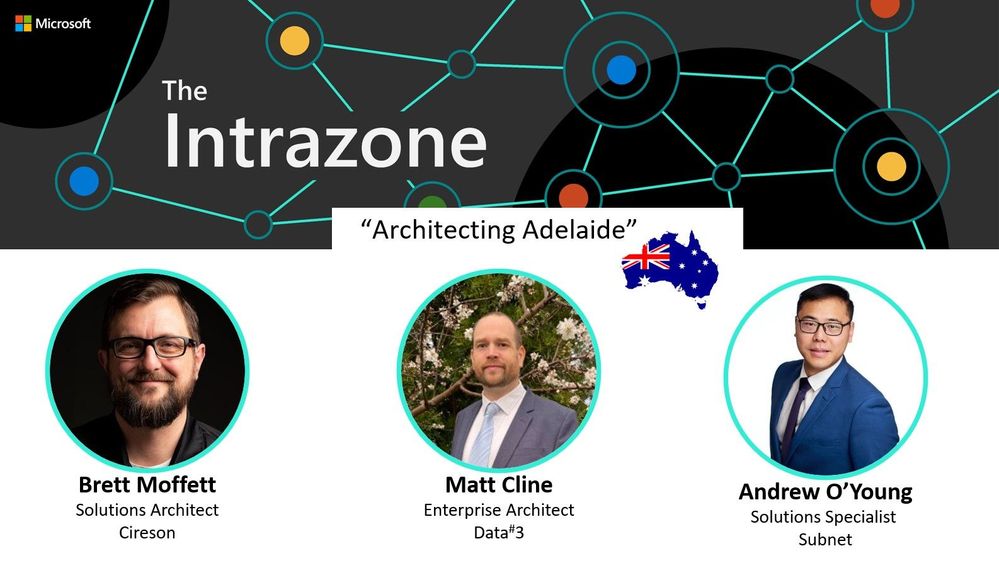 Intrazone guests: Brett Moffet - solution architect at Cireson, Matt Cline - enterprise architect at Data#3, and Andrew O'Young - Solutions Specialist at Subnet.