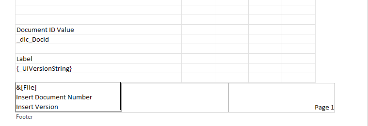 Footer in Excel