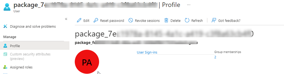 A cropped image of the package as a new profile in Intune (the Endpoint Manager admin center).