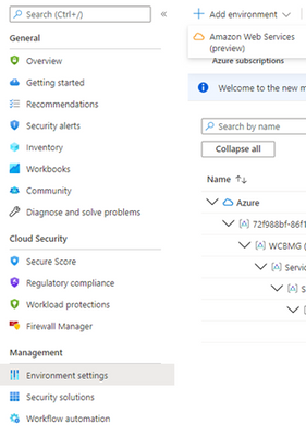 Microsoft Defender for Cloud - Environment Settings