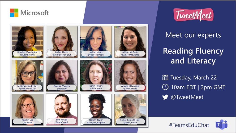thumbnail image 1 of blog post titled Reading fluency and literacy – #TeamsEduChat TweetMeet on March 22 