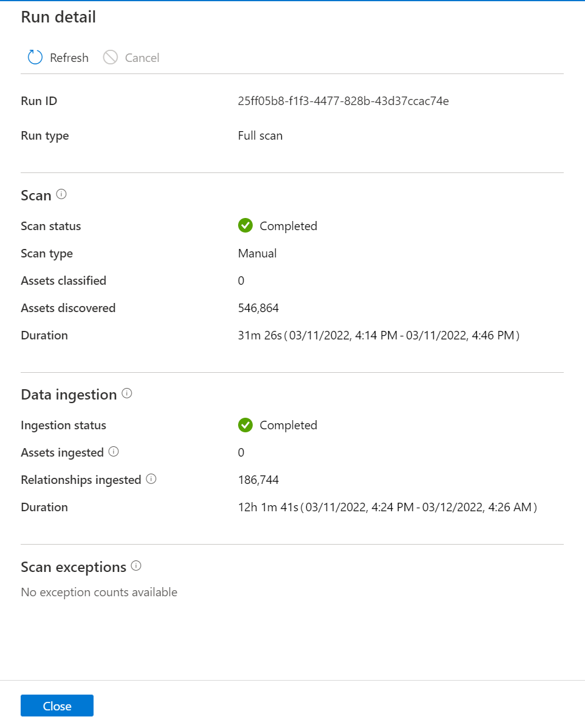 Azure Purview SAP scan result example