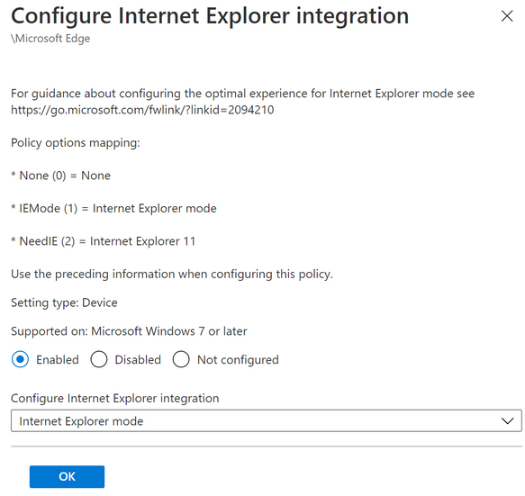 Configure Internet Explorer Integration