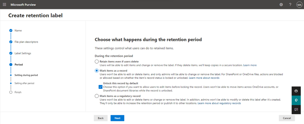 Figure 2: Allow a record label to start "unlocked" for manual records declaration.
