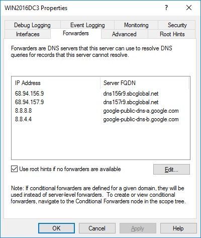 Windows Server 2016 No Internet Access after AD, DNS and DHCP setup -  Microsoft Community Hub