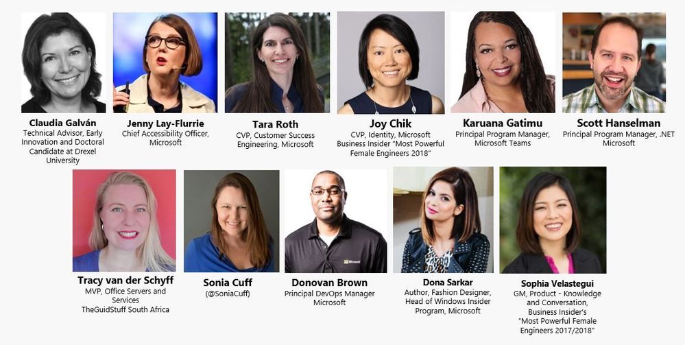 Preview of some of our amazing #DiversityandTech Empower Lunch speakers at Microsoft Ignite 2018 - More to come!