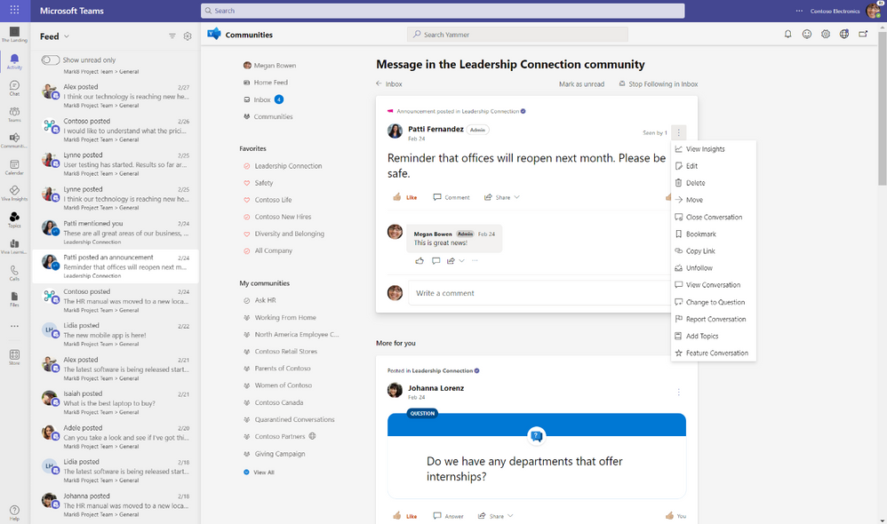 If you have the Communities app for Teams installed, you can bookmark directly from Microsoft Teams notifications or through the app.