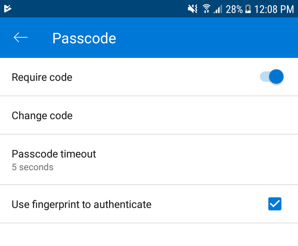enable fingerprint setting