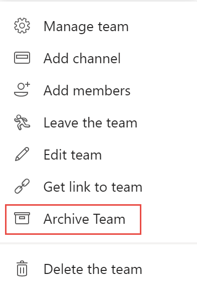 As a team owner, you can archive an inactive team and reactivate it in the future
