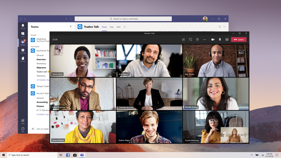 Microsoft Teams Multi-window support and Call Me are now in GA on Azure Virtual Desktop