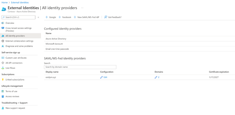 You can federate with any SAML or WS-Fed identity provider