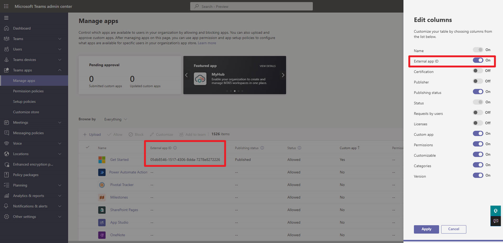 View Custom app’s external app ID on Manage apps page and app details page.png