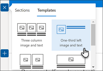 When adding a new section to your SharePoint page or news article, you can now use predefined section templates to save time and better organize your posts.