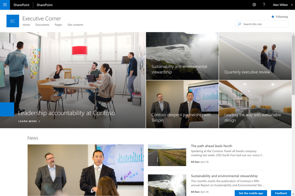 Communication site in SharePoint Server 2019