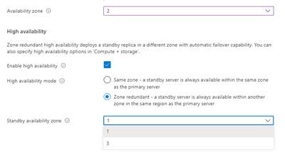 Figure 3: Screenshot of HA enablement and deployment models