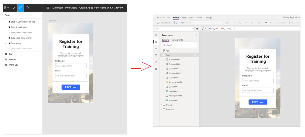 Picture showing Figma to App feature