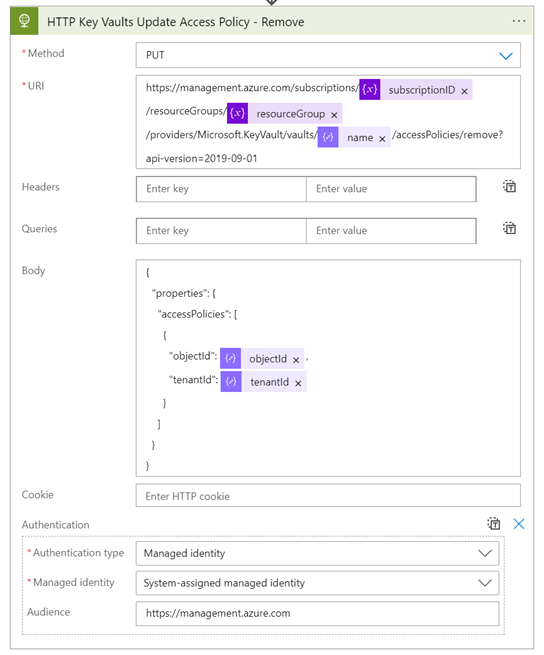 Vaults REST API - PUT Request