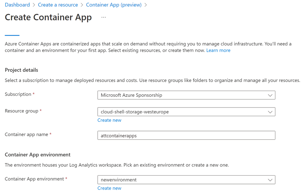 Create an Azure Container App