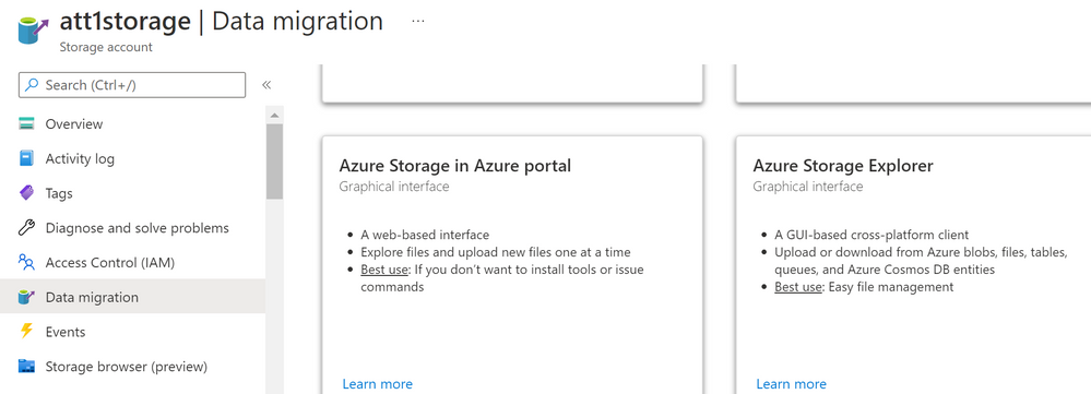 Azure Storage data migration options