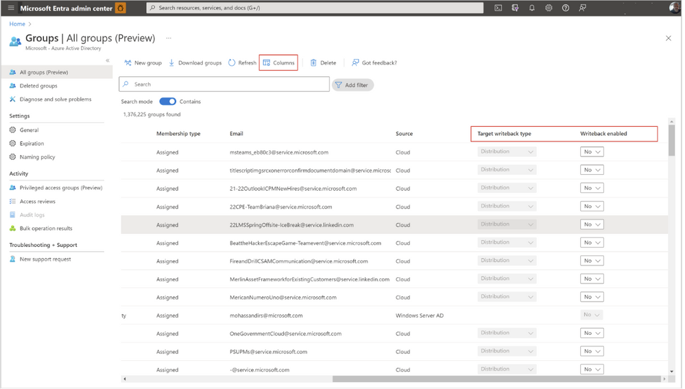 thumbnail image 1 of blog post titled Use cloud groups in on-premises Active Directory with group writeback 