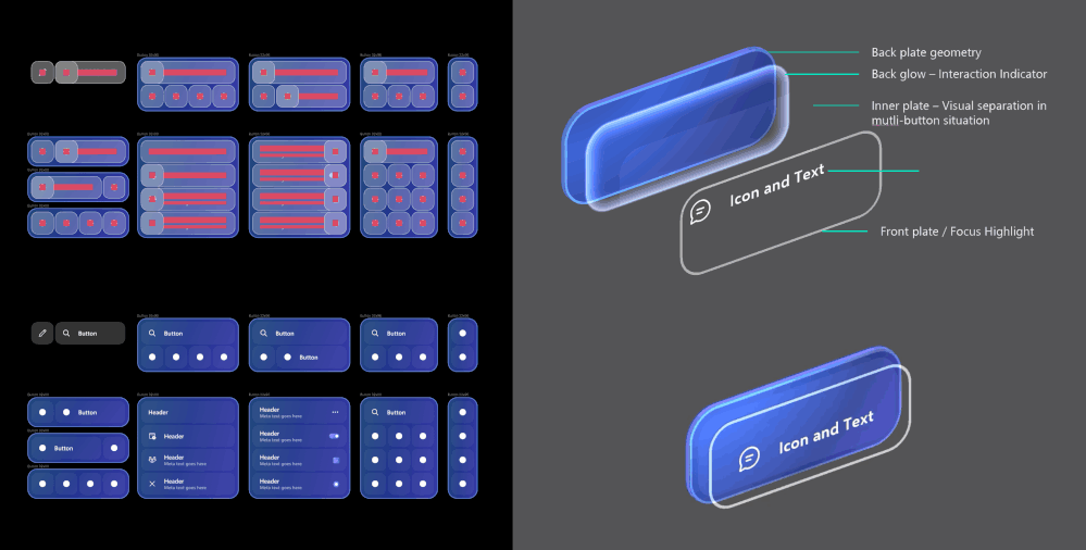 Examples of modular UI building blocks and improved visual feedback for multi-modal input