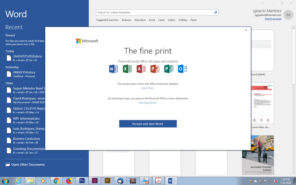 Is the pop up with "The fine print" on Office 365 a virus? - Microsoft Tech  Community