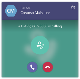 Receive and answer calls from Skype for Business’ Auto Attendant Call toast