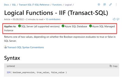Azure Synapse Analytics Dedicated SQL pool - IIF statement Support required  - Microsoft Community Hub