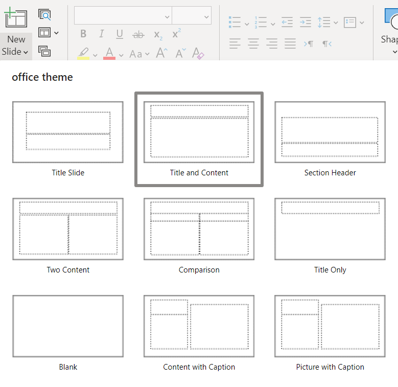 Slide layouts in PowerPoint