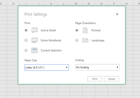 Print dialog box