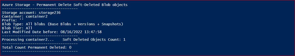 Azure Storage - Permanent Delete Soft-Deleted objects