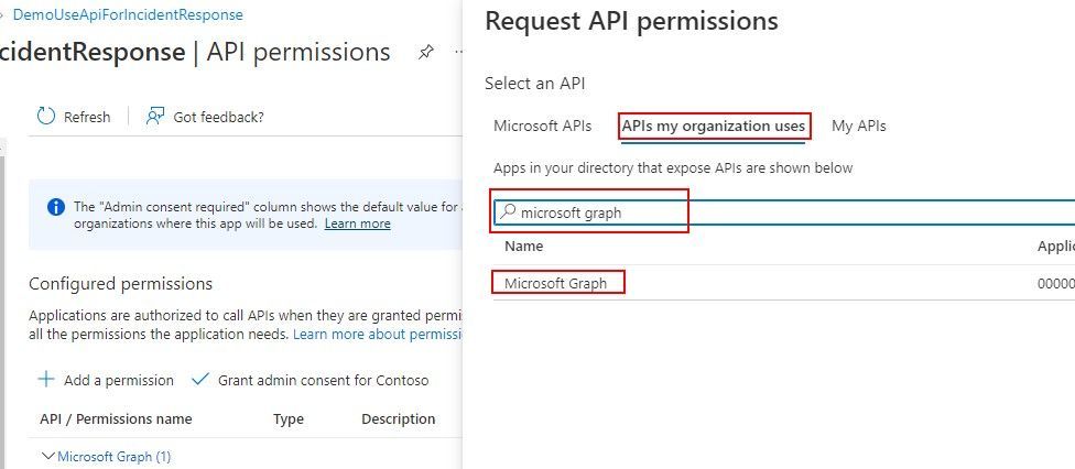 Find the API you wish to assign permissions for
