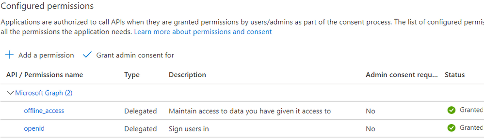 Azure AD B2C Permission Consent