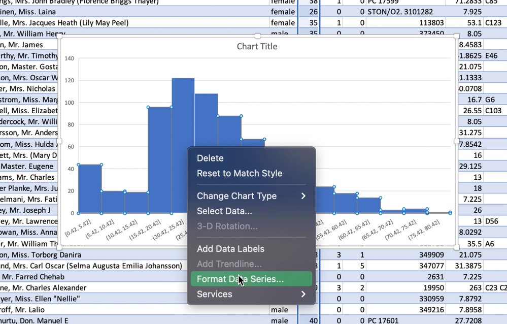 Select Format Data Series