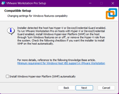 Didn't turn on Hyper-V manually, however I see while installing VMware  Workstation in Windows 11? - Microsoft Community Hub