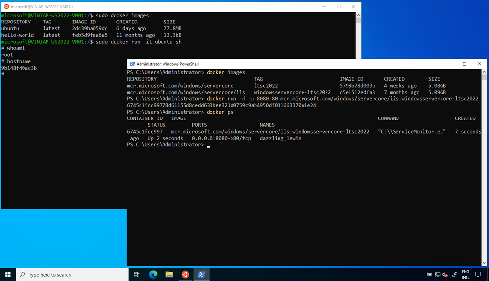 Imagen en miniatura 2 de la entrada de blog titulada Uso de WSL 2 en Windows Server 2022 para ejecutar contenedores de Linux 