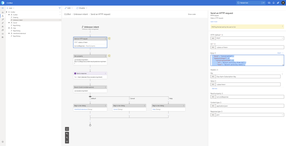 Sample Bot Composer project with CLU