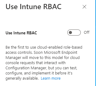 Screenshot of where to turn on the settings of RBAC