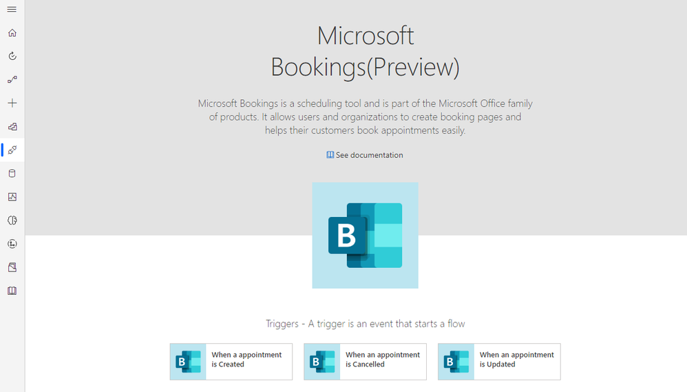 An image of the Microsoft Bookings (Preview) logo and description of the product.